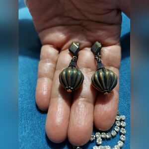 Vintage Lewis Segal Ball Drop Clip on Earrings Signed